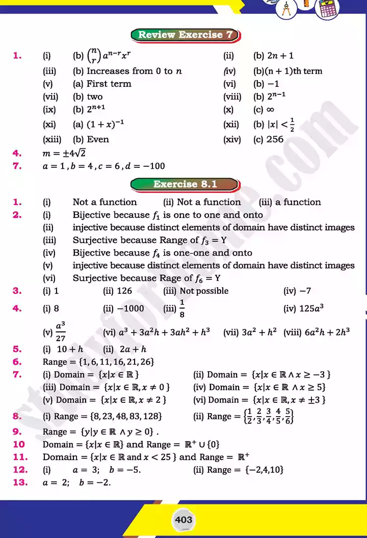 answers mathematics 11th text book 16