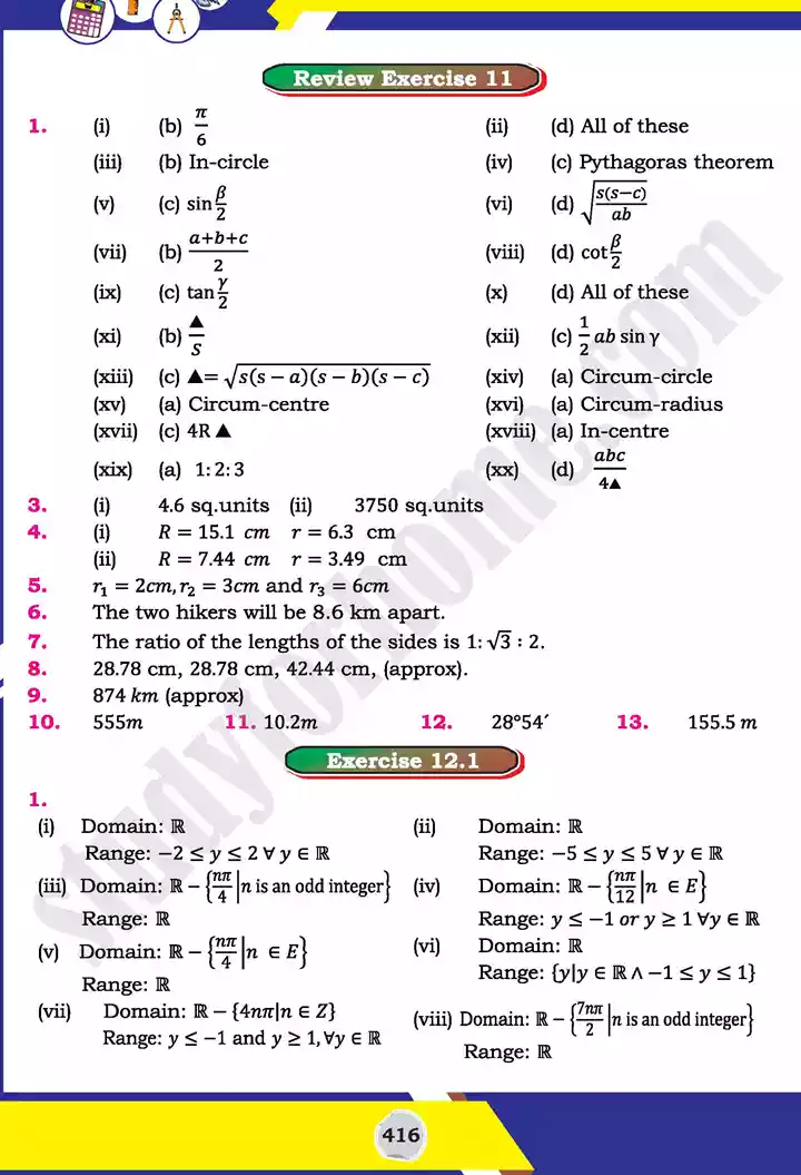 answers mathematics 11th text book 29