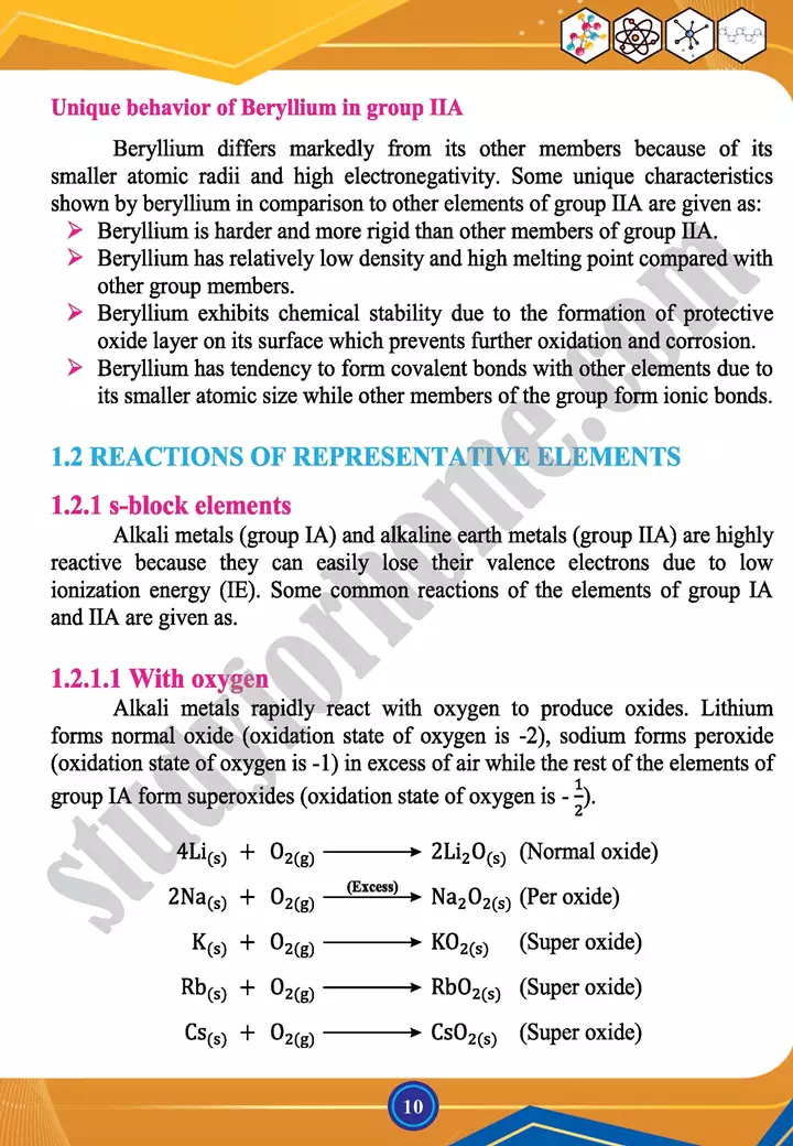 chapter 1 chemistry of representative elements chemistry 12th text book 10