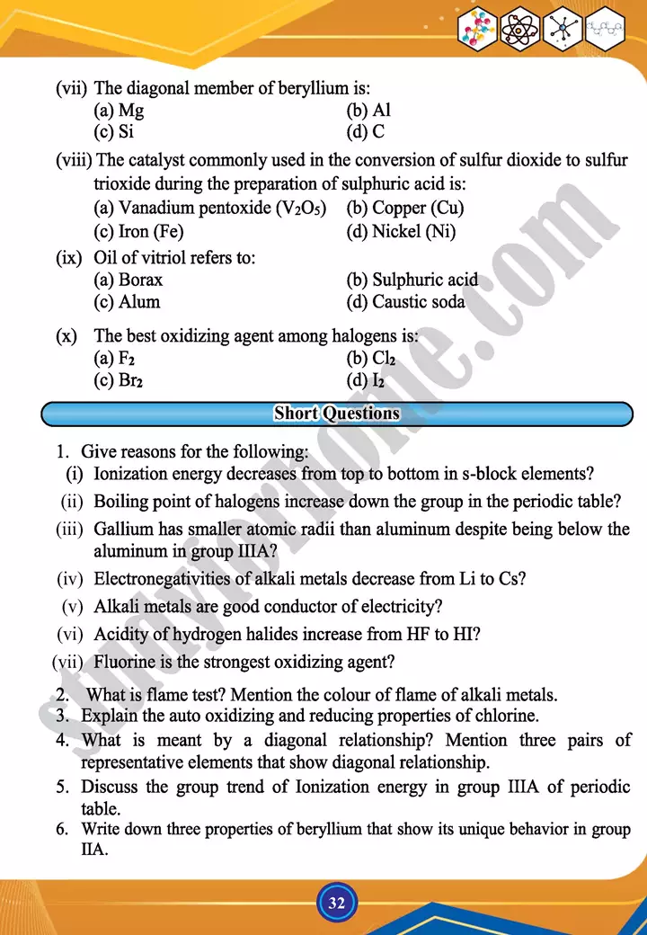 chapter 1 chemistry of representative elements chemistry 12th text book 32