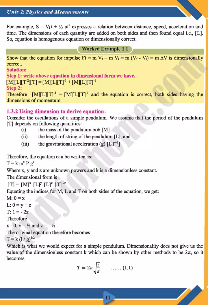 chapter 1 measurements physics 11th text book 11