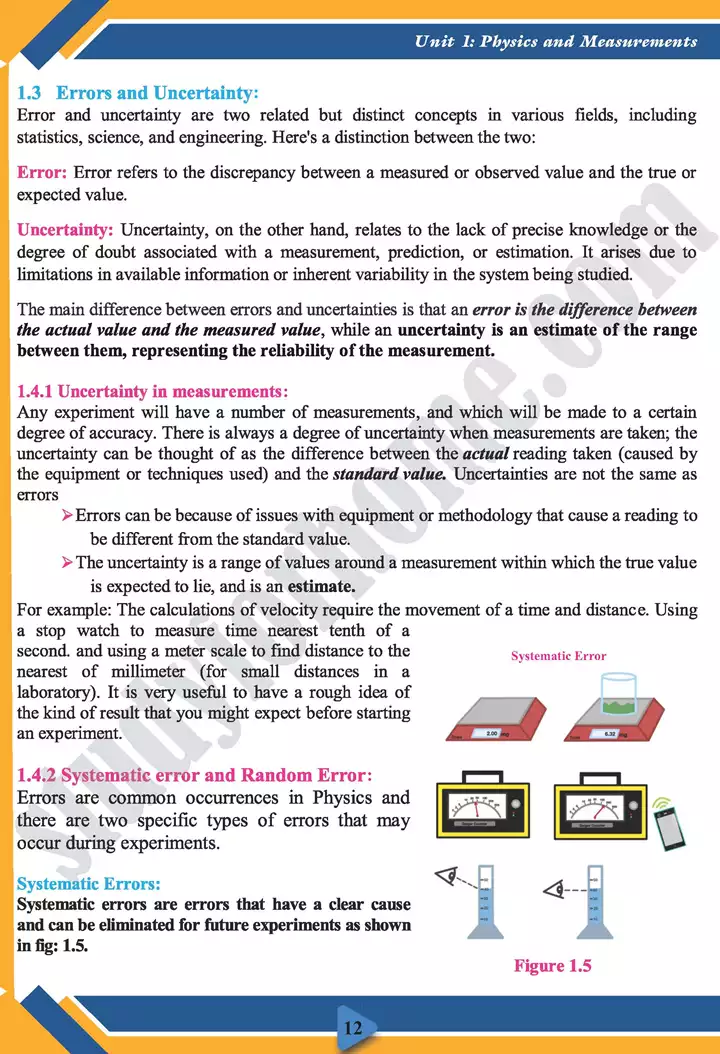 chapter 1 measurements physics 11th text book 12