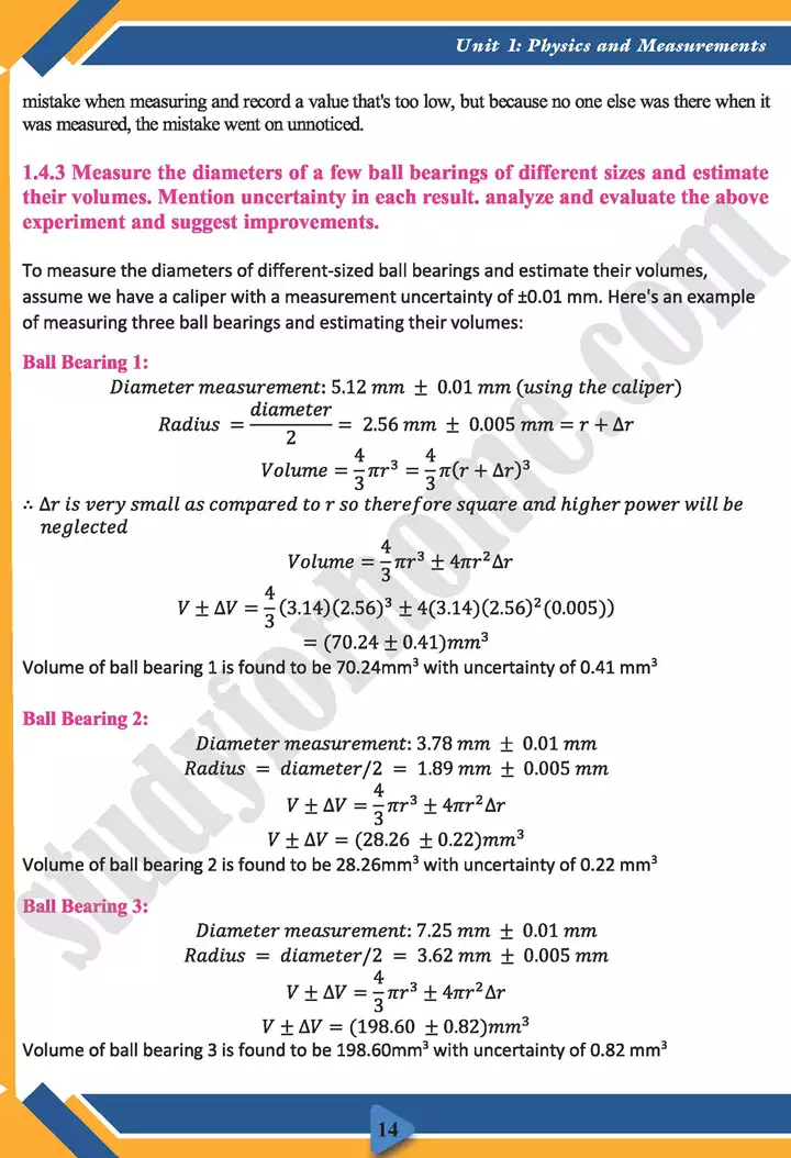 chapter 1 measurements physics 11th text book 14