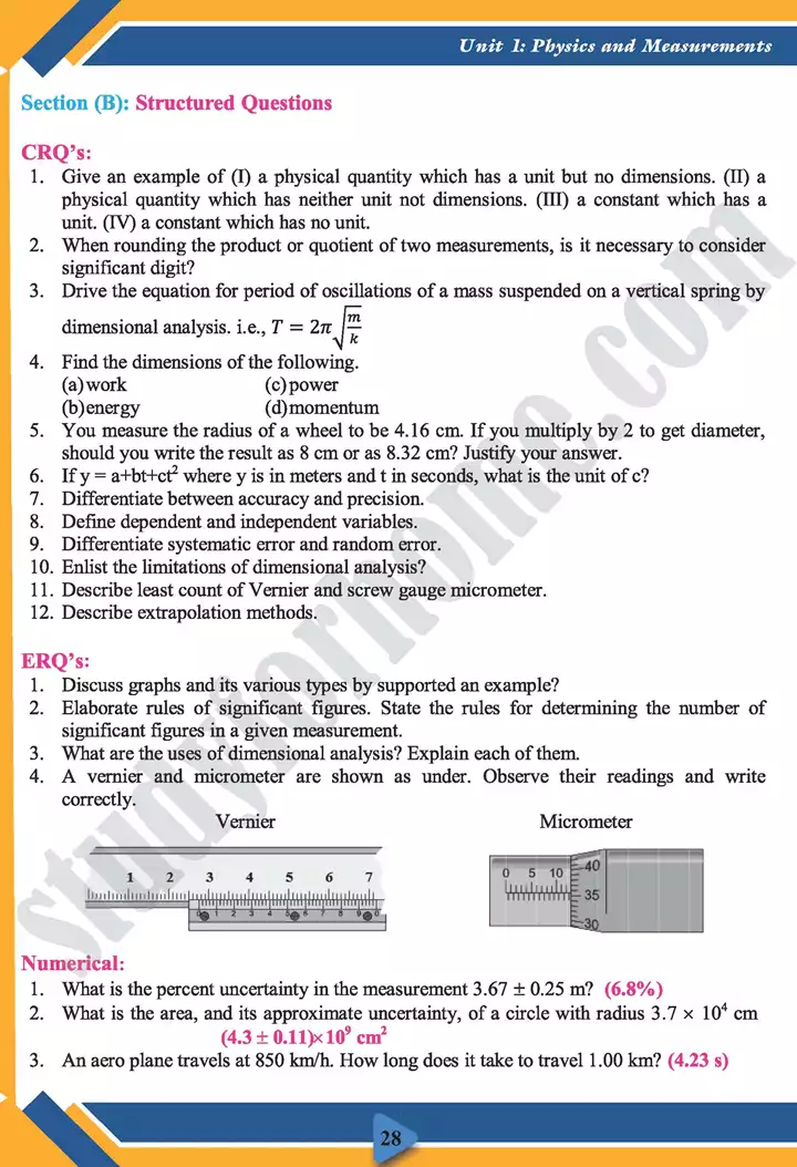 chapter 1 measurements physics 11th text book 28