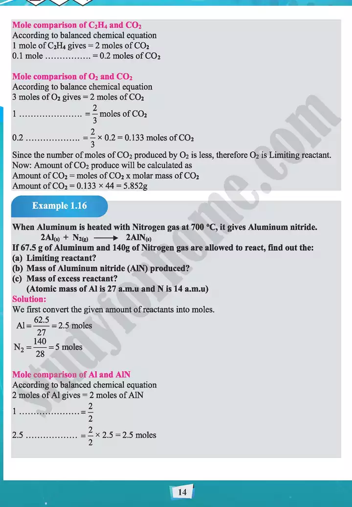 chapter 1 stoichiometry chemistry 11th text book 14