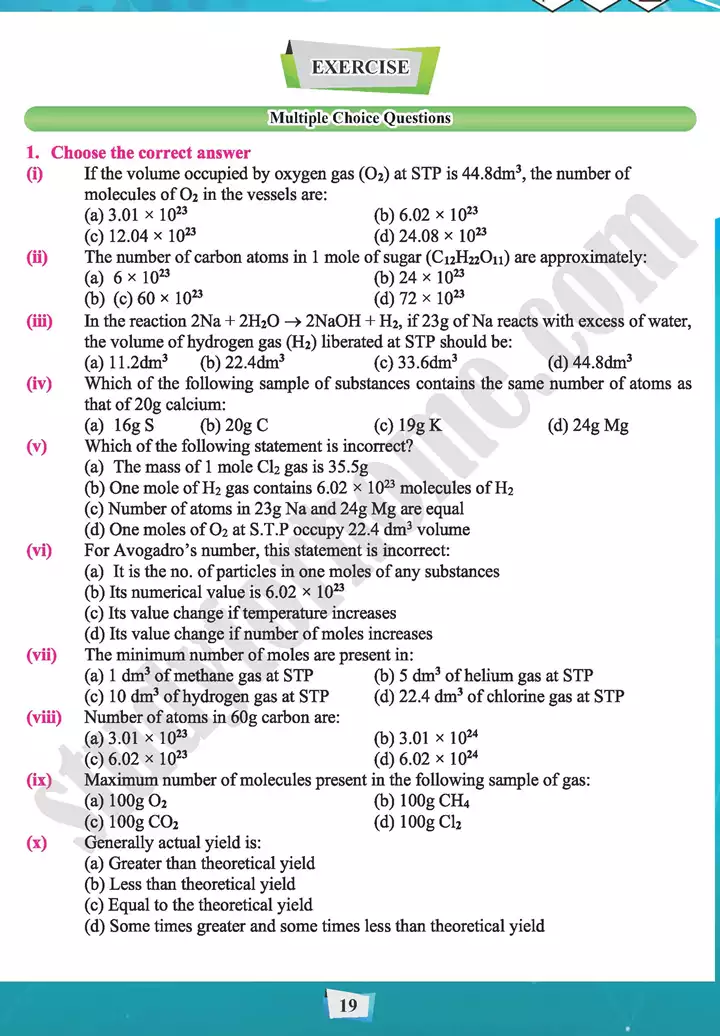 chapter 1 stoichiometry chemistry 11th text book 19