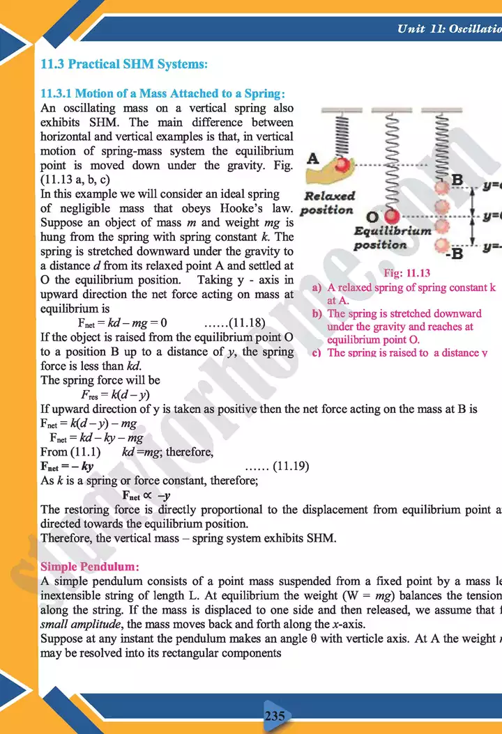 chapter 11 oscillations physics 11th text book 12