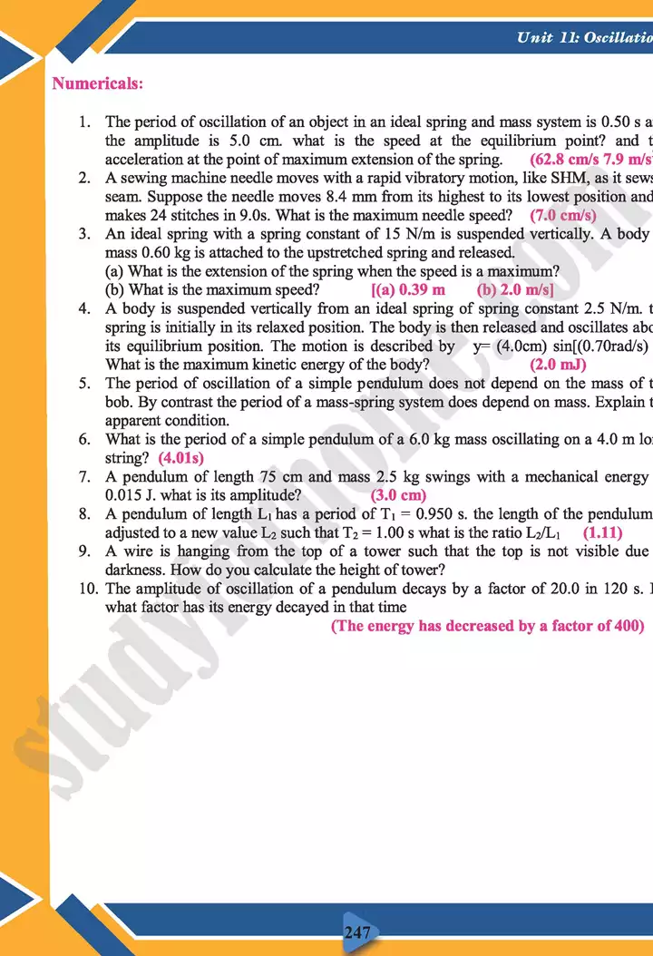 chapter 11 oscillations physics 11th text book 24