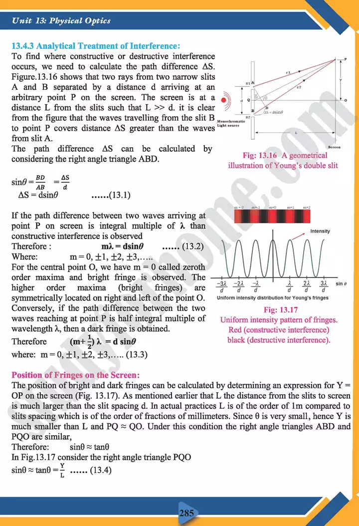 chapter 13 physical optics physics 11th text book 11