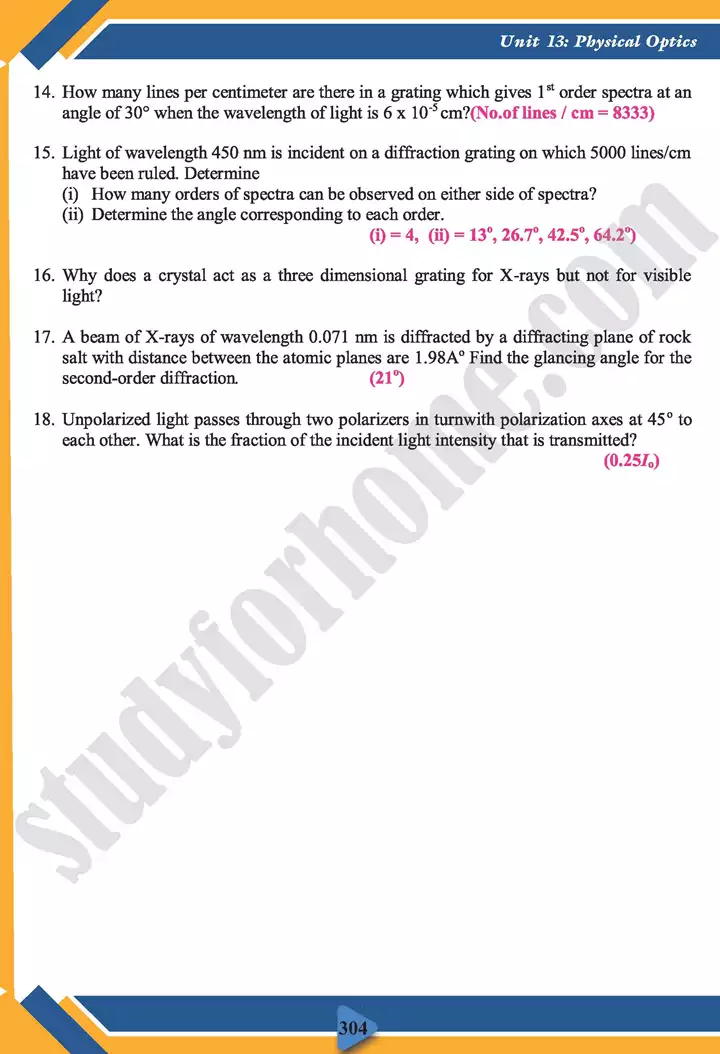 chapter 13 physical optics physics 11th text book 30