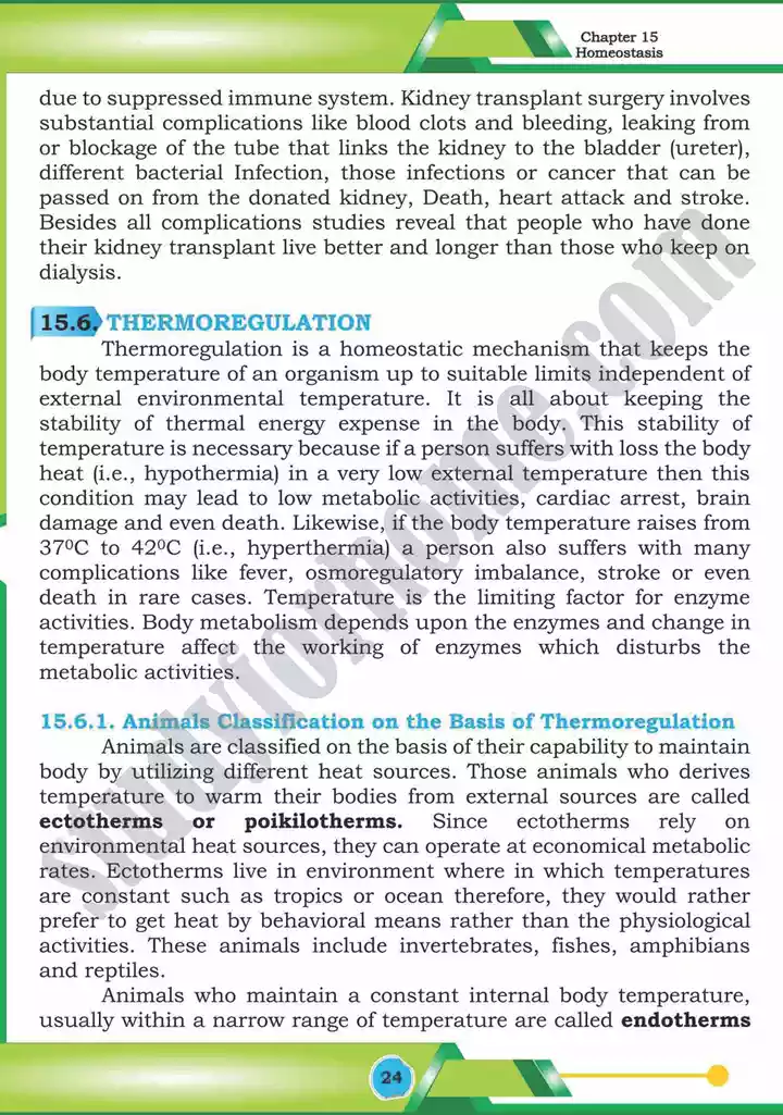 chapter 15 homeostasis biology 12th text book 24