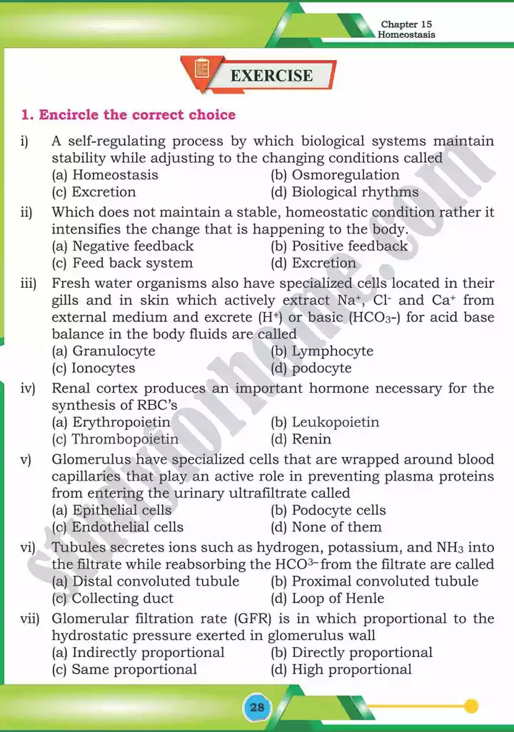 chapter 15 homeostasis biology 12th text book 28