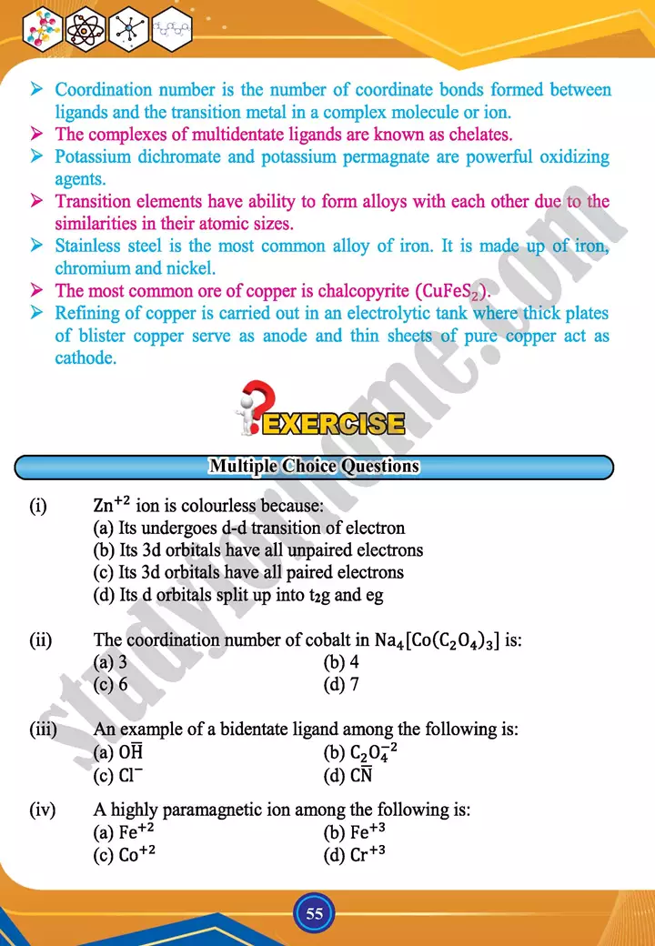 chapter 2 chemistry of outer transition d block elements chemistry 12th text book 22