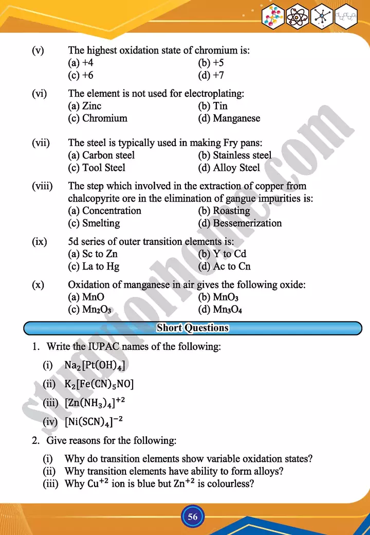 chapter 2 chemistry of outer transition d block elements chemistry 12th text book 23