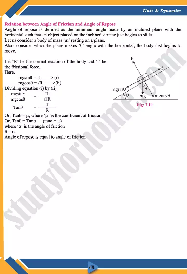 chapter 3 dynamics physics 11th text book 12