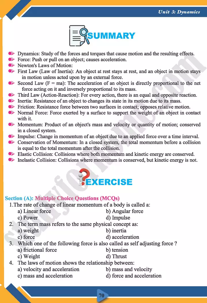 chapter 3 dynamics physics 11th text book 14