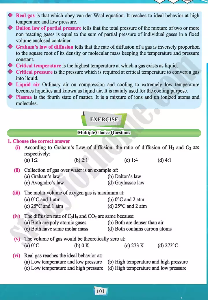 chapter 4 state of matter 1 gas chemistry 11th text book 27