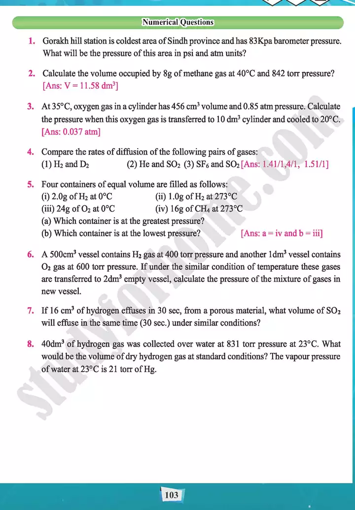 chapter 4 state of matter 1 gas chemistry 11th text book 29