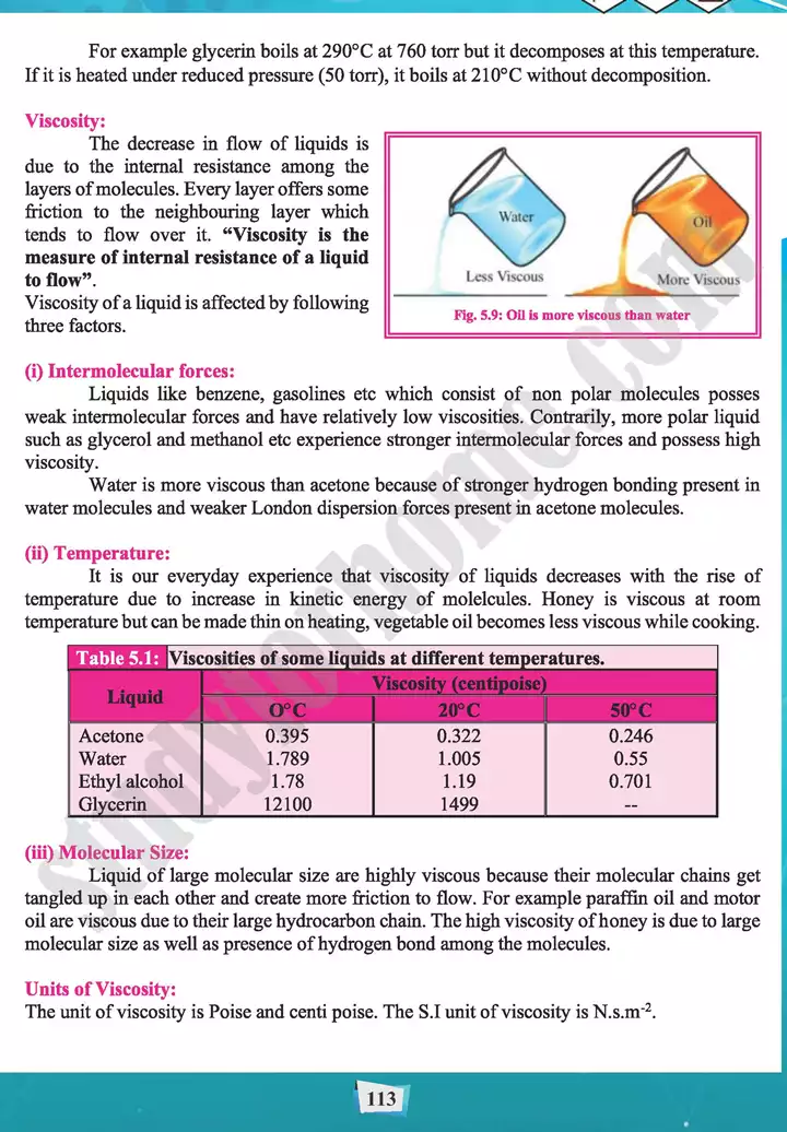 chapter 5 state of matter 2 liquids chemistry 11th text book 10