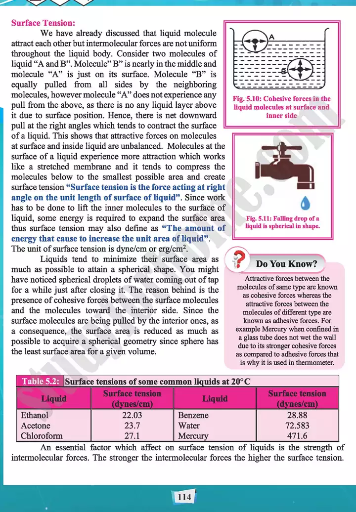 chapter 5 state of matter 2 liquids chemistry 11th text book 11