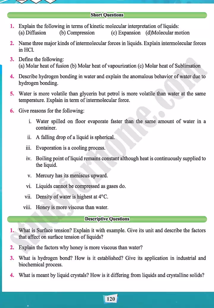 chapter 5 state of matter 2 liquids chemistry 11th text book 17