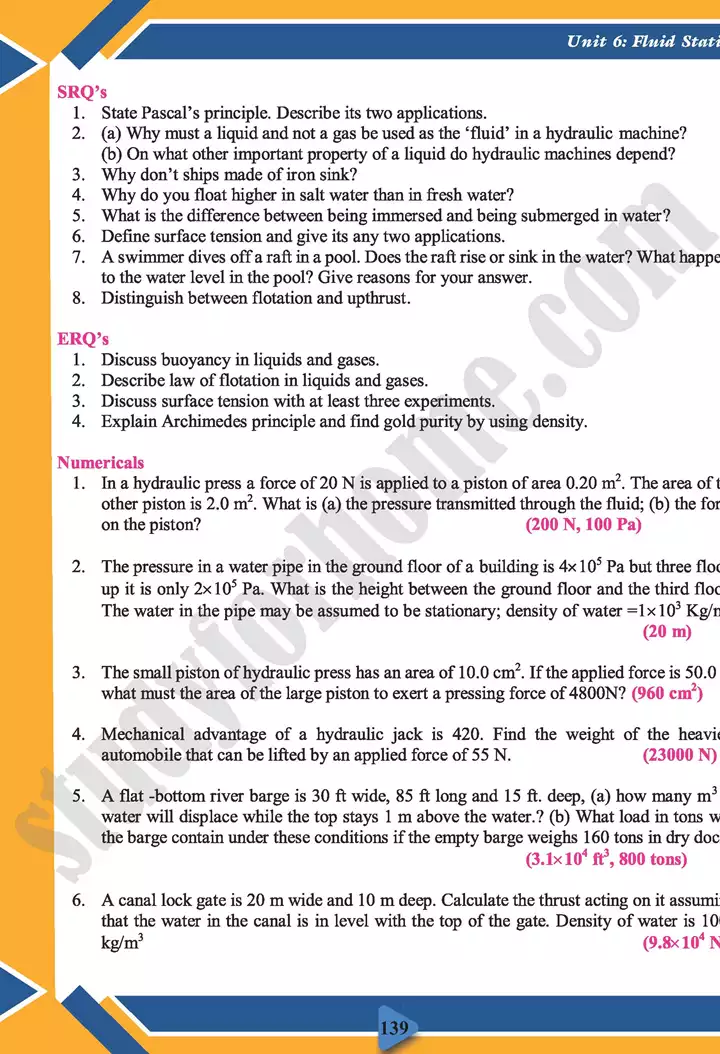 chapter 6 fluid statics physics 11th text book 18