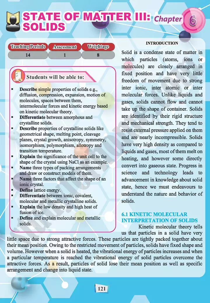 chapter 6 state of matter 3 solids chemistry 11th text book 01