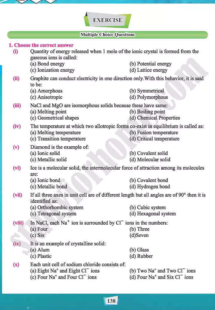 chapter 6 state of matter 3 solids chemistry 11th text book 18