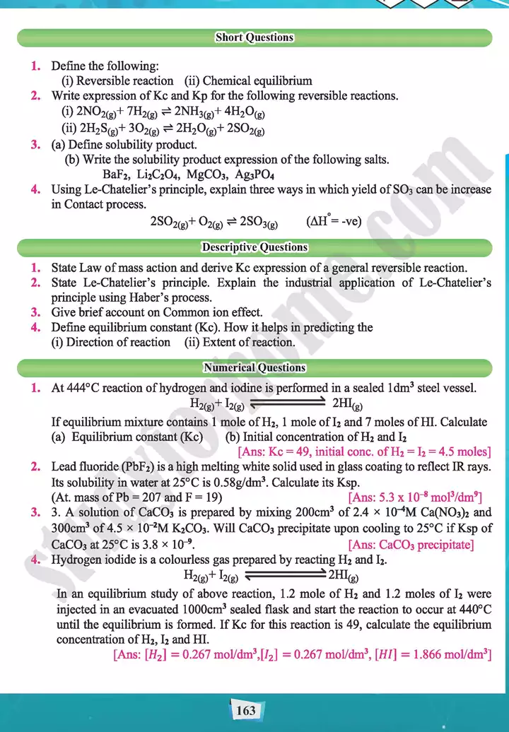 chapter 7 chemical equilibrium chemistry 11th text book 24