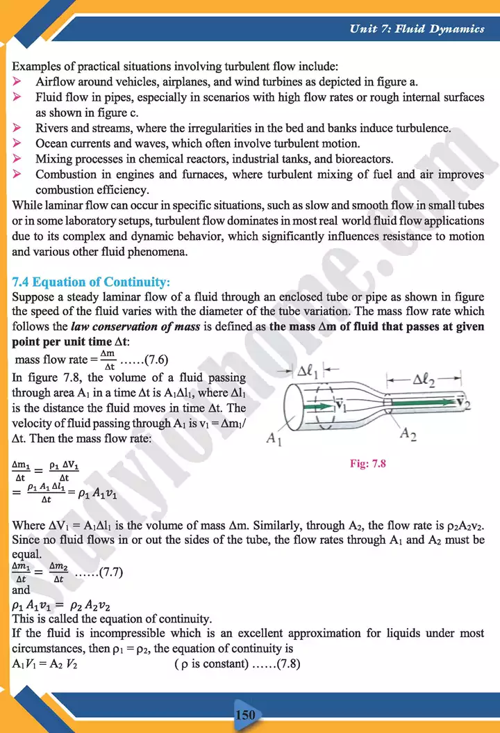 chapter 7 fluid dynamics physics 11th text book 10