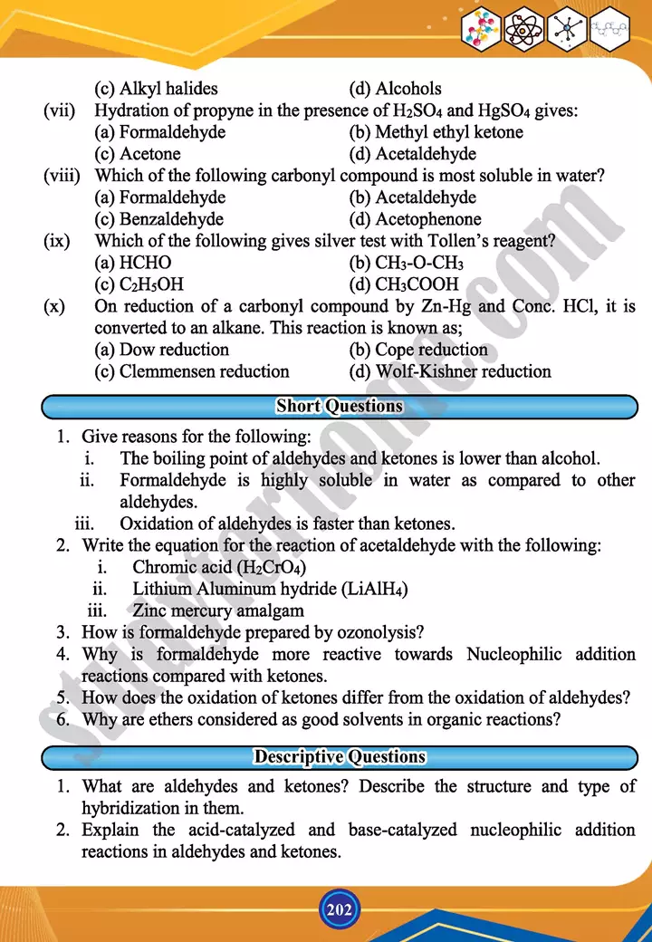 chapter 8 carbonyl compounds i aldehydes and keytones chemistry 12th text book 15