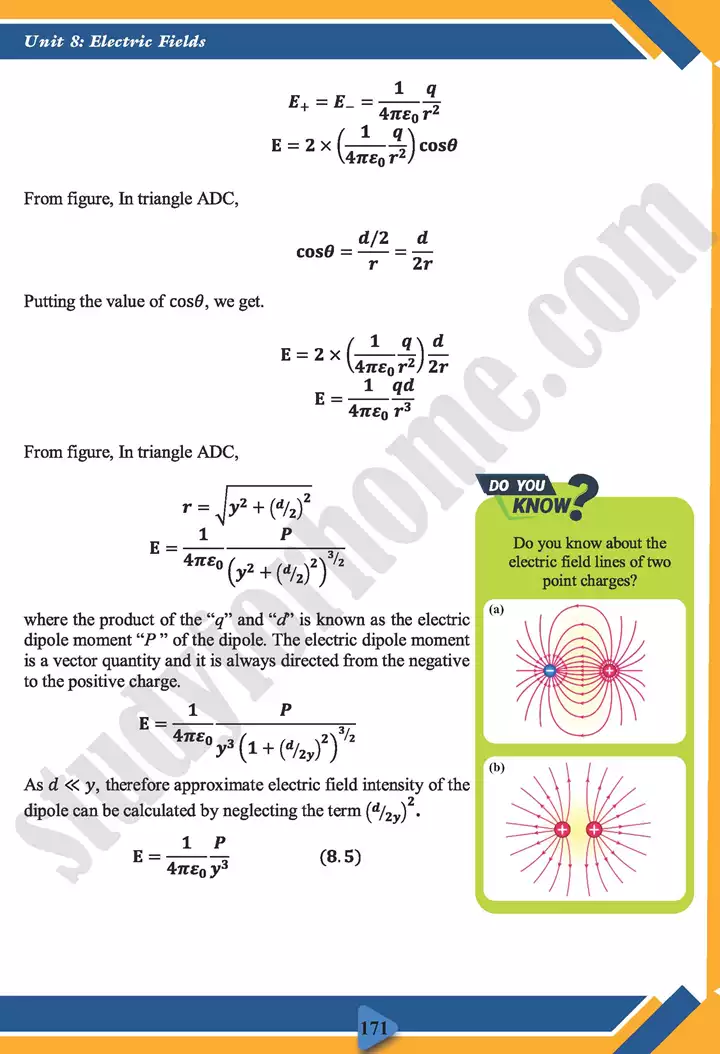 chapter 8 electric fields physics 11th text book 11