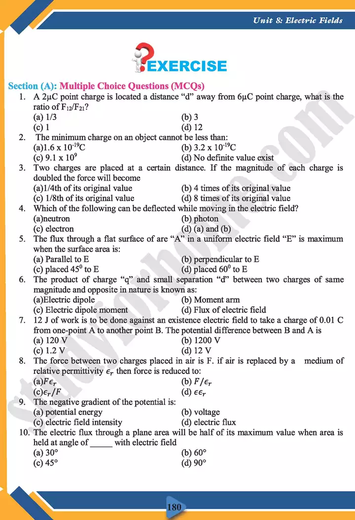 chapter 8 electric fields physics 11th text book 20