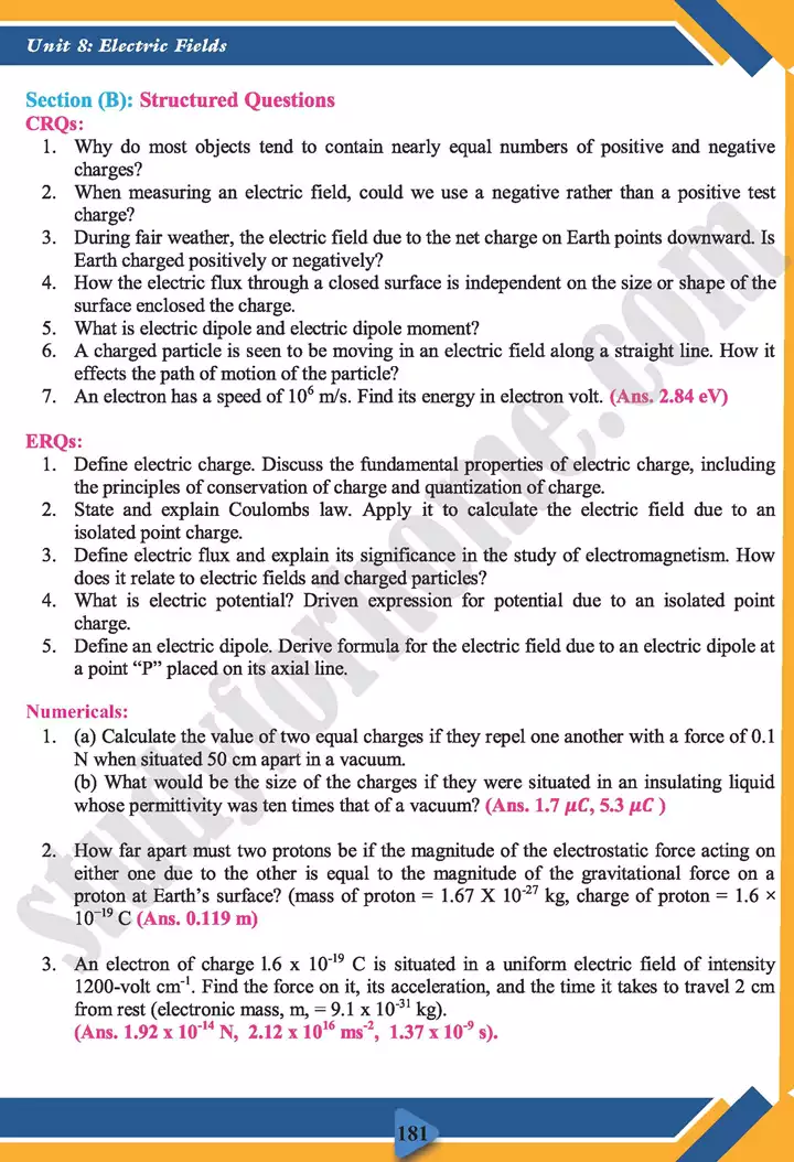 chapter 8 electric fields physics 11th text book 21