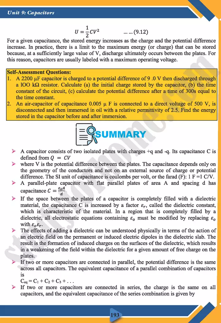 chapter 9 capacitors physics 11th text book 11