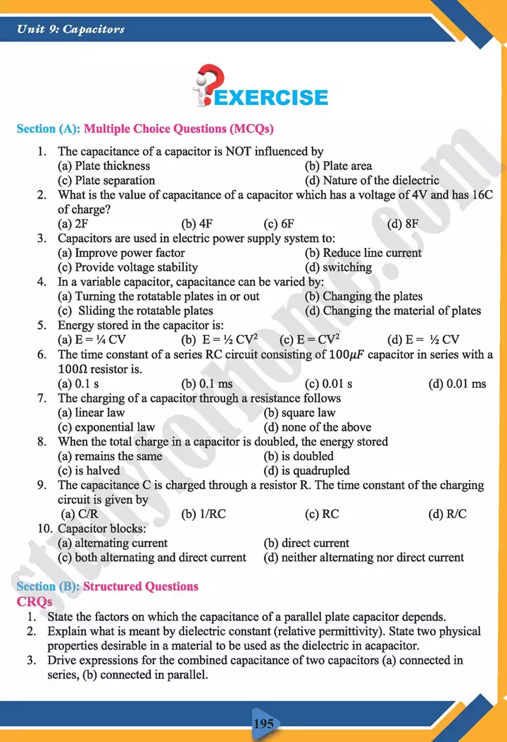 chapter 9 capacitors physics 11th text book 13