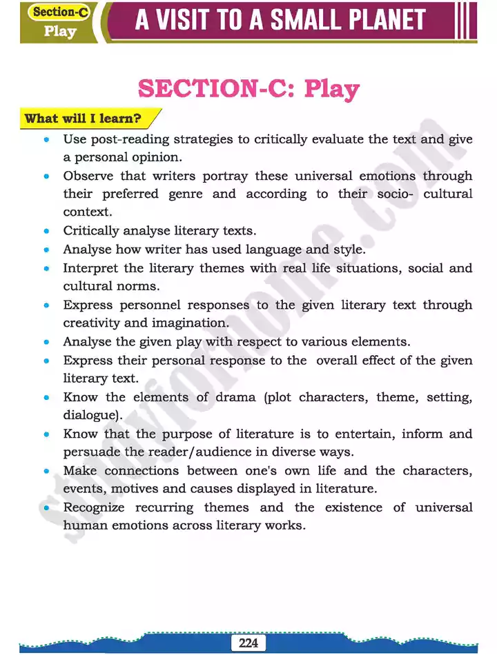 section c play a visit to a small planet english 11th text book 01