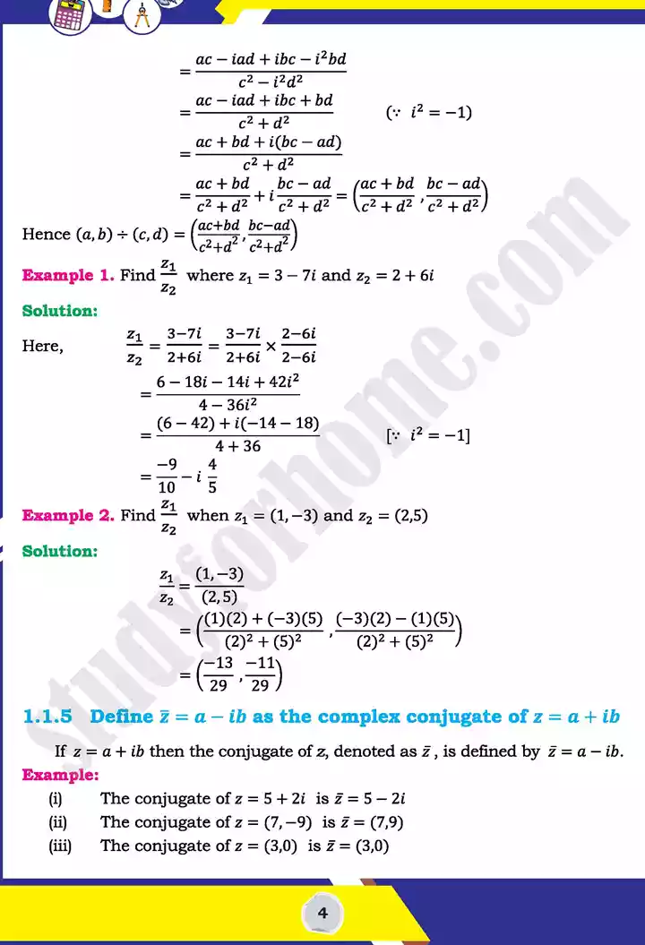 unit 1 complex numbers mathematics 11th text book 04