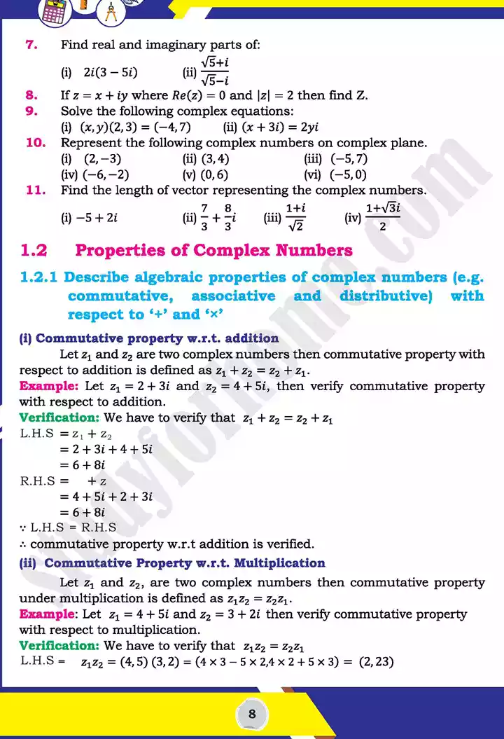 unit 1 complex numbers mathematics 11th text book 08