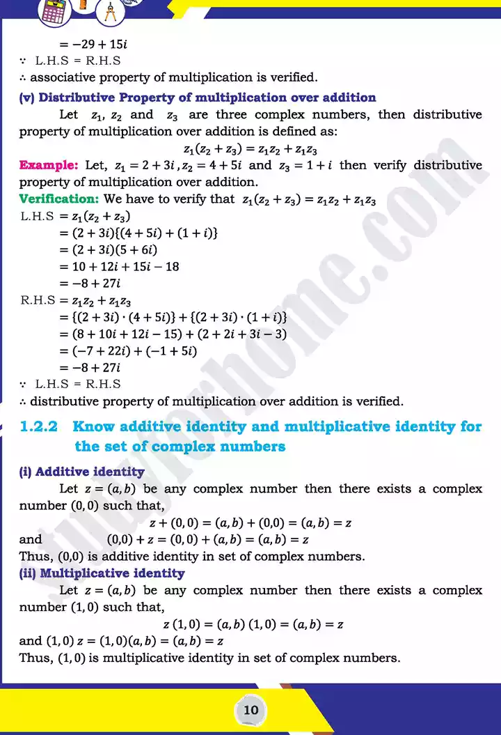 unit 1 complex numbers mathematics 11th text book 10