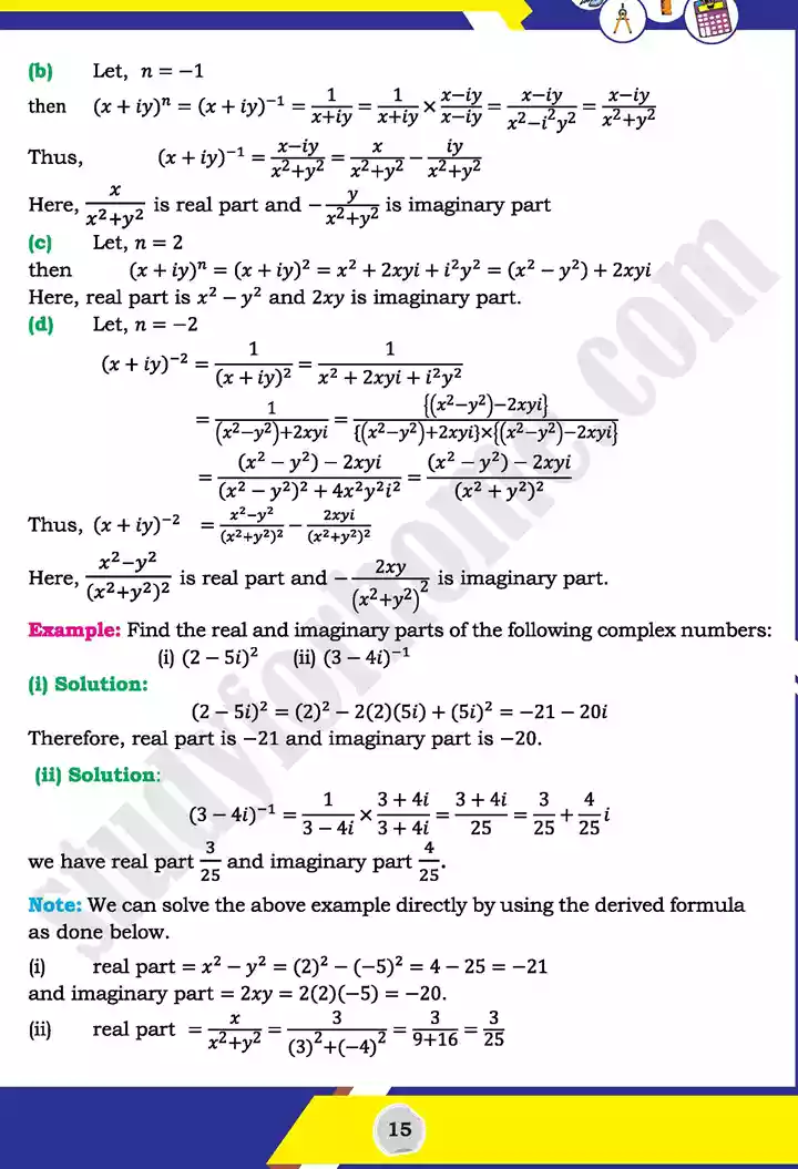 unit 1 complex numbers mathematics 11th text book 15