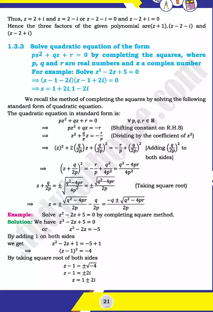 unit 1 complex numbers mathematics 11th text book 21