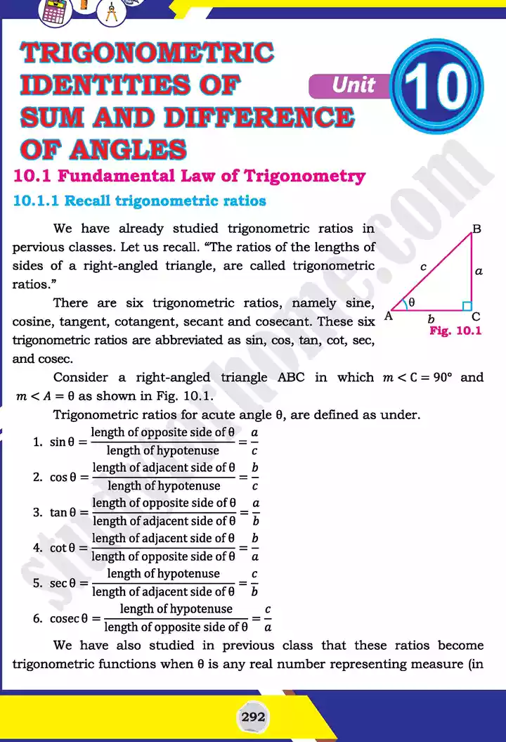 unit 10 trigonometric identities of sum mathematics 11th text book 01