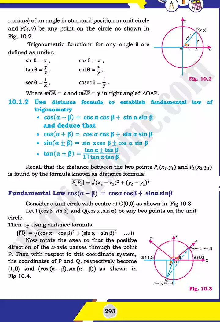 unit 10 trigonometric identities of sum mathematics 11th text book 02