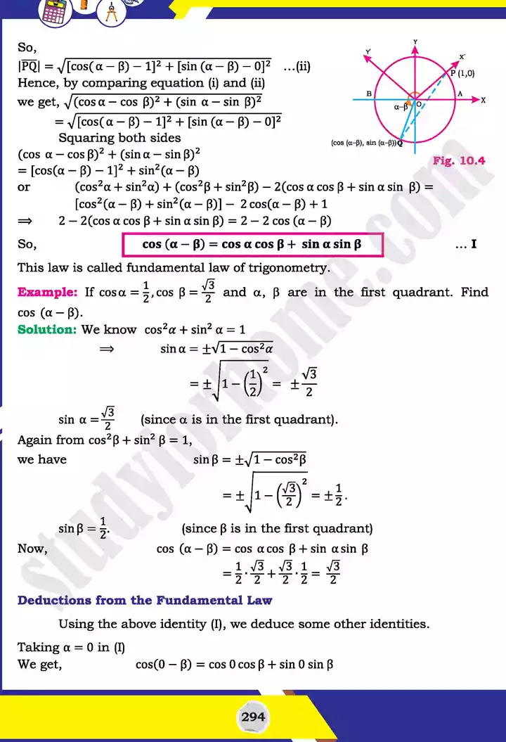 unit 10 trigonometric identities of sum mathematics 11th text book 03