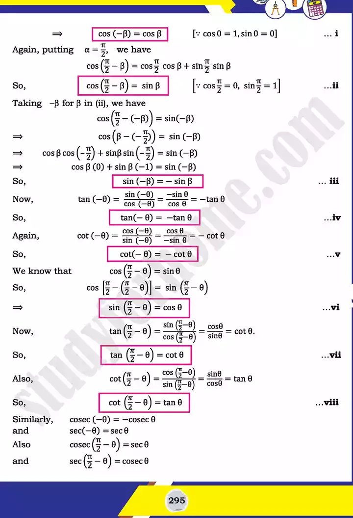 unit 10 trigonometric identities of sum mathematics 11th text book 04