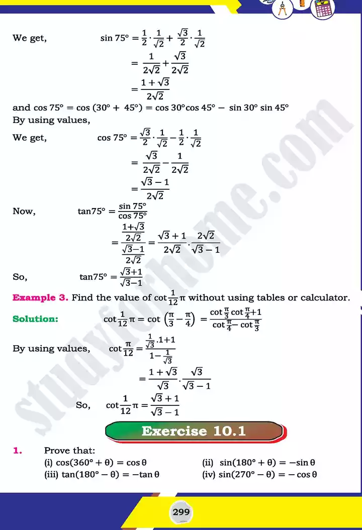 unit 10 trigonometric identities of sum mathematics 11th text book 08