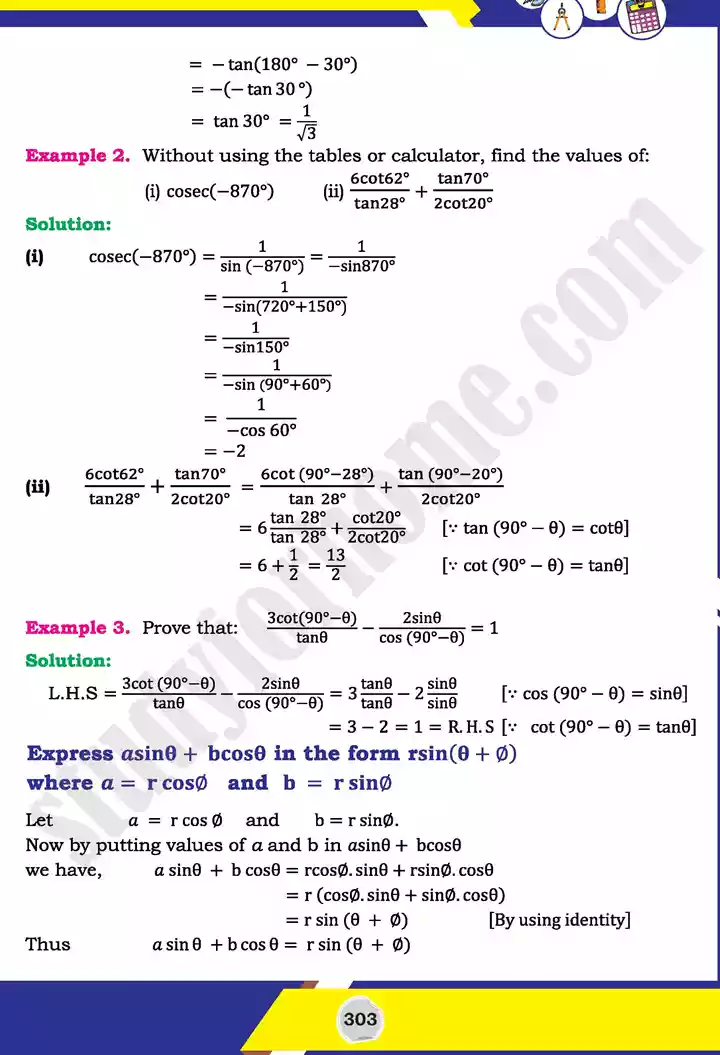 unit 10 trigonometric identities of sum mathematics 11th text book 12