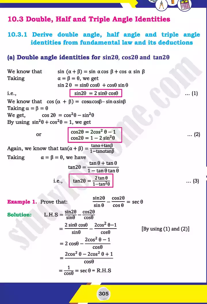 unit 10 trigonometric identities of sum mathematics 11th text book 14