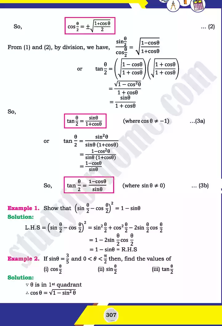 unit 10 trigonometric identities of sum mathematics 11th text book 16